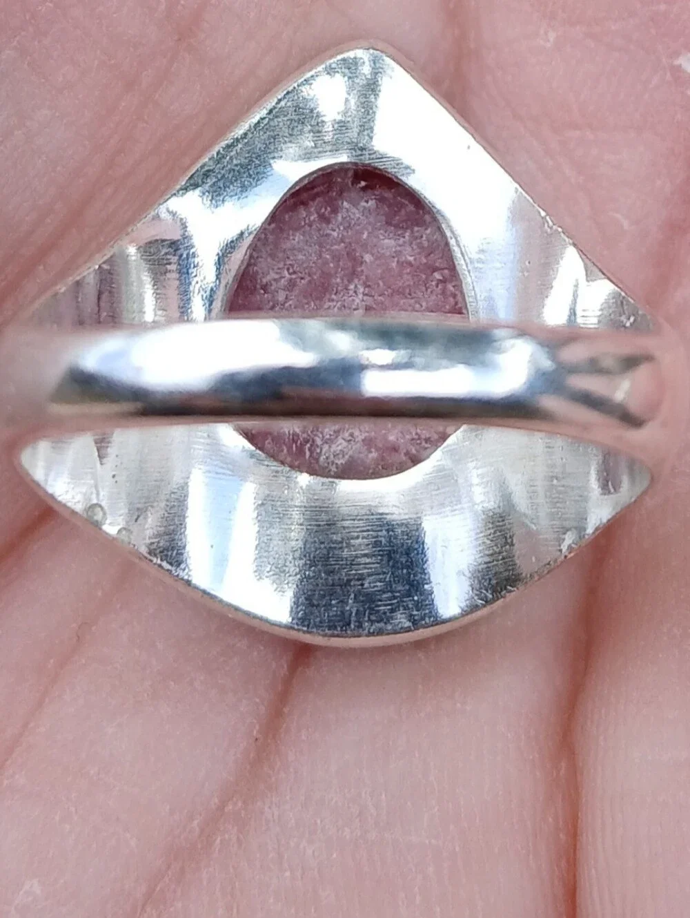 New Men's Rhodonite 925 Silver Ring.
